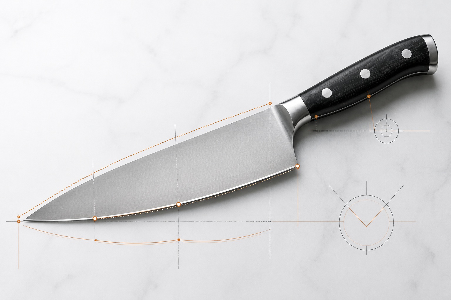 Kitchen knife blade geometry illustration