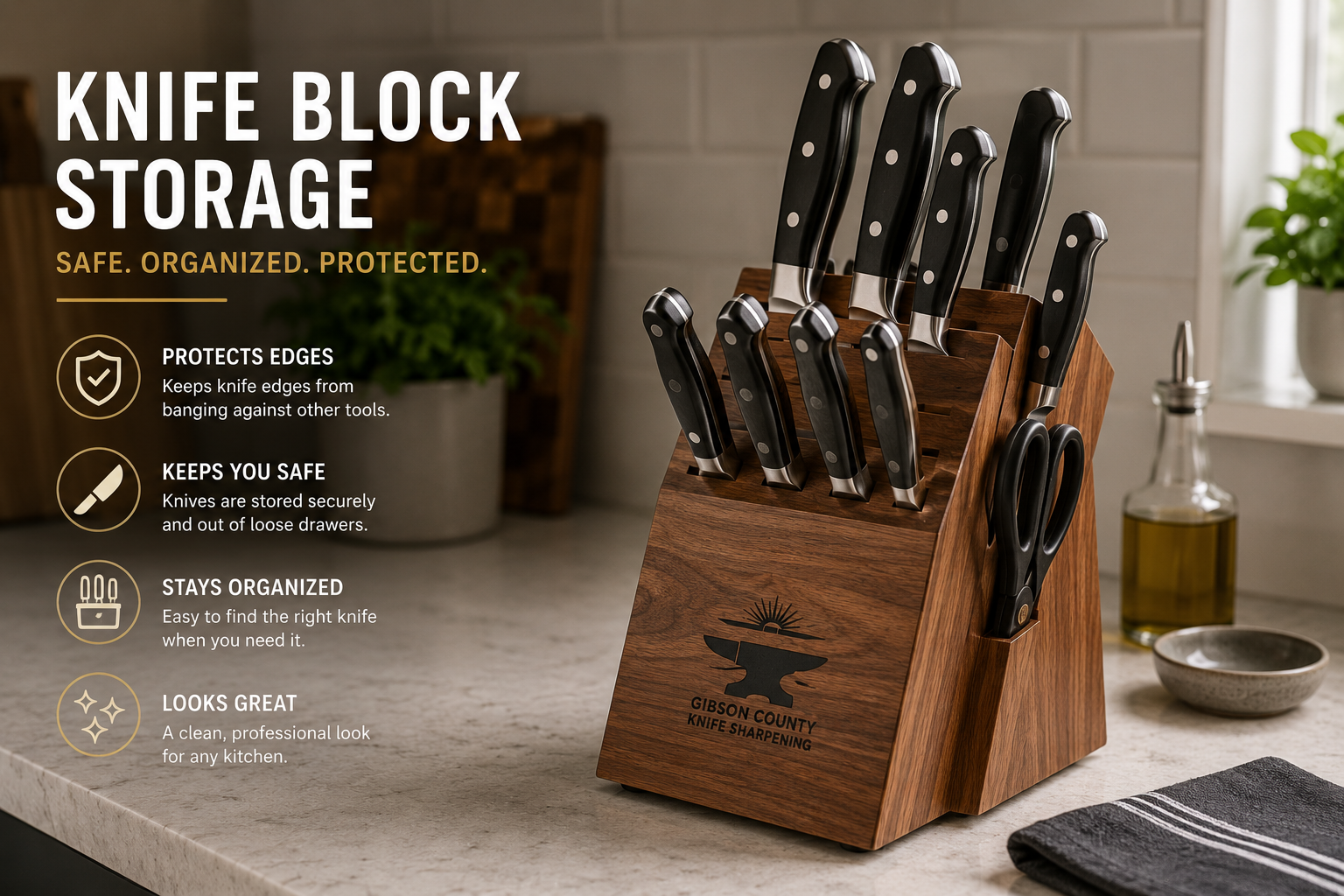Knife block storage