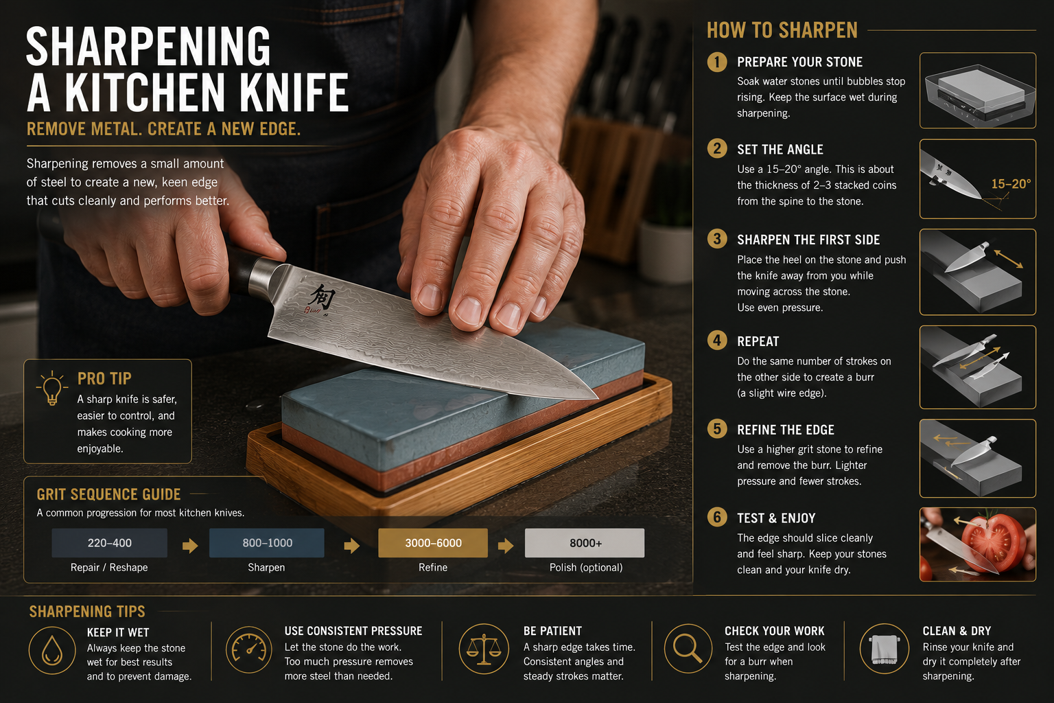 Sharpening a kitchen knife