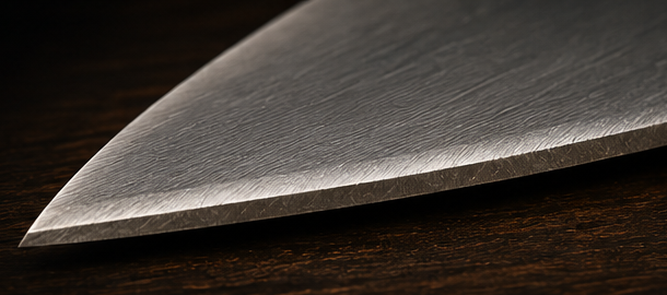 Convex knife edge compared with a flat bevel edge