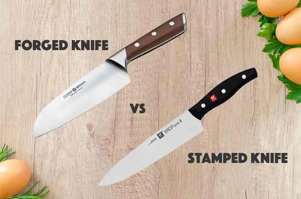 Forged and stamped kitchen knives compared