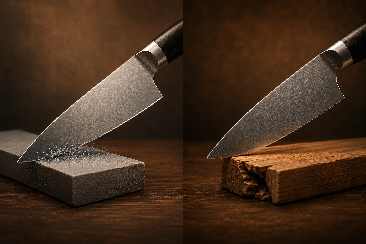 Hardness and toughness comparison for kitchen knife steel