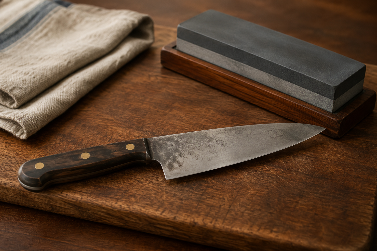 Kitchen knife restored for continued use instead of replacement